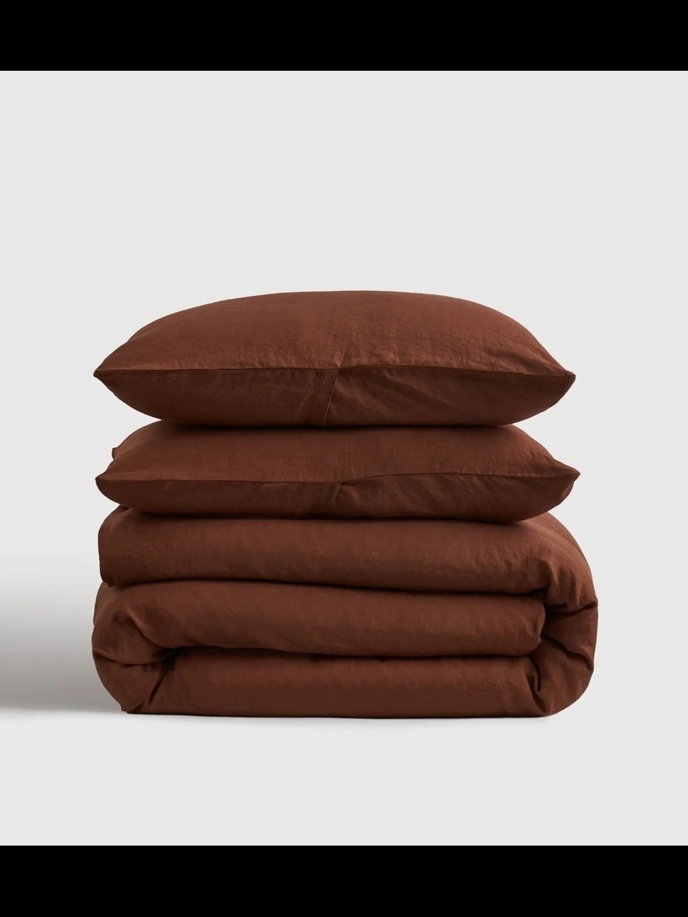 QUINCE European Linen Duvet Cover Set In Bordeaux In Full / Queen, New!